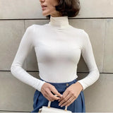2023 Basic Turtleneck Women Sweaters Autumn Winter Warm Pullover Slim Tops Ribbed Knitted Sweater Jumper Soft Pull