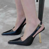 Summer New Light Mouth Heel High Heels Women Feel Small Square Head Black Sandals Women