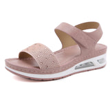 Women Sandals Summer Comfortable Breathable Wedge Sandals Women Casual Sports Sandals Women Rhinestone Face Platform