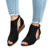 Size 43 Shoes Women Summer Fashion Fish Flat Wedge Women's Sandals Buckle Closed Toe Roman Women's Sandles Sandalias
