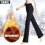 Office skinny Women Pants Trousers Zipper High Waist Pocket Flare pants formal OL Office Career Capris Work Wear