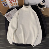 Women Turtleneck Plus Size Letter Embroidery Sweaters Office Lady Winter Long Sleeve Harajuku Couple Pullover Tops