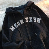 White Summer Outfits Kawaii Clothes Y2K Oversized Zipper Korean Style Long Sleeve Couple Sweatshirts Hoodies Women