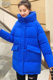 2023 Winter Women Mid-long Parkas Jackets Casual Thick Warm Hooded Pattern Coat Female Winter Outwear Jacket