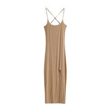 Sexy Girl Female Spring Slash Neck Drawstring Low Chest Color Patchwork Wrinkle Fold Bandage Sexy Slim Hip Dress Robe