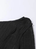 Irregular Cold Shoulder Long Sleeve Top- Outfit