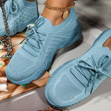 Shoes 2022 Fashion Breathable Lace Up Platform Women vulcanize Shoes Summer Flat Mesh Sports Shoes Woman Running