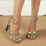 Ms. New Butterfly Decorative Water Drill Cross After The Belt Side Toe Coarse