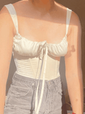 Tie Front Satin Corset Top- Outfit