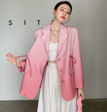 Gradient Purple High Fashion Blazer Jackets For Women 2021 Elegant Designer Coat Loose Blazer Jacket Outerwear