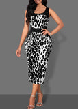 Fashion Vintage Polka Dot Plaid Print Splicing Bodycon Dress Sleeveless Office Elegant Sheath Evening Party Dresses