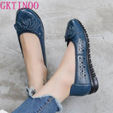 Summer Genuine Leather Shoes Women Butterfly-knot Loafers Women Flats Ballet Autumn Casual Flat Shoes Woman