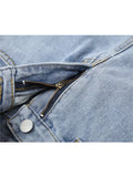 High Waist Denim Short Women Summer Chic Pocket Printing Tassel Hole Ripped Jeans Short Femme Short Pants Women