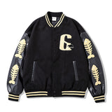 Hop Baseball Jacket Man Coat Smiley Letter B Embroidery Patchwork Oversized Streetwear Bomber Varsity Fashion Street