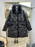 Fox Winter Women Winter New Down Coats Female Loose White Duck Down Jackets Ladies Thick Warm Long Overcoats