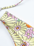 Tie Back Floral Print Bikini Set-Outfit