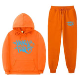 Popular Letter Gothic Print Hoodies Sweatpants Men Y2K New Street Hip Hop Fashion Sports Suit Unisex Casual Loose