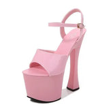 Summer Walking Show Artifact Model High-heeled Shoes Sandals Pole Dancing 17CM Sexy Black Platform Hate Sky High-heeled