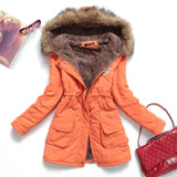New Winter Women Jacket Medium-long Thicken Outwear Hooded Wadded Coat Slim Parka Cotton-padded Jacket