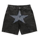 Harajuku Denim Shorts 2022 New Men Patchwork Oversized Hip Hop Blue Jeans Shorts Summer Casual Loose
