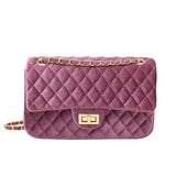 Solid Color Velvet Quilted BagOutfit