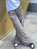 Washed Pocket Solid Cargo Pants- Outfit