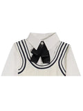 Women Preppy Style Two-piece Set Knitted Vests Long Sleeve Turn-down Collar Blouse Shirt Autumn Fashion Vintage