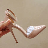 Strap classic pointed toe high heeled exquisite elegant single shoes 12cm high heel party women shoes QP121