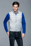 New Winter Men Down Vest Ultra Light 90% White Duck Down Outwear Sleeveless Warm Slim WaistCoat Black Wine