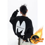 Women Letter Printing Sweatshirts Oversize Long Sleeve O Neck Loose Pullovers Female Tops Autumn