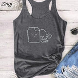 A Tea Shirt Printing Funny Women Tank Tops Sleeveless Summer Casual 90s Tee Shirt Female Harajuku Loose Tops Women