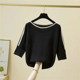 Fashion Women Tops Knitted Solid Blouse Ice Silk Pullover Short Sleeve Loose Thin Tops Women's Clothing New Clothes