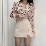 Slit Mini Skirts Women Korean High Waist Solid Irregular Skirts Office Lady Fashion Stretchy Chic Simple A Line Skirts