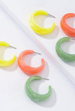 C Shape Acrylic Earrings- Outfit