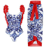 Women Summer Clothes Flower Print Casual Crop Tank Tops Bodysuits And Skirt Fitness Skinny Outfit Suit Two Piece 2pc