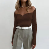 Autumn V Neck Women Knitted Sweater Tops Long Sleeve Skinny Basic 2022 Sexy Casual Pullover