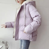Women Harajuku Y2k Down Cotton Jacket Fashion Solid Winter Coat Warm Thick Parkas Korean Preppy Style Female Loose