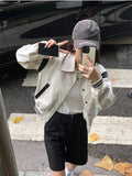 Women Baseball Jacket Coat Harajuku Tops Casual Women's All Match Loose Jackets Uniform Streetwear Short Lapel
