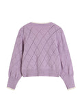 Autumn New Sweet Flowers V-neck Long Sleeve Button Knitted Coat Sweaters Harajuku Women Cardigan Fashion Korean Knitted