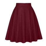 Women Midi Pleated Skirts Vintage 50s 60s Flower Printed Summer Ball Gown High Waist Audrey Hepburn Retro Swing Skater