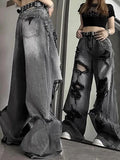 Washed Black Ripped Boyfriend Jeans-Outfit