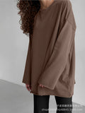Spring Autumn New Pure Cotton Long-Sleeved T-Shirt Women Hand-Wearing Loose Blouse Hot