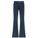 2025 Retro Style Low-Waisted Denim Micro-Speaker Simple Casual Trousers Street Personality Hottie Women's