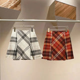 High Waist Plaid Mini Skirt- Outfit