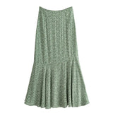 Queens Vintage Women Floral Printed High Elastic Waist Beach Bohemian Skirt Ladies Maxi A-Line Boho