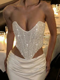 White Sequin Corset- Outfit