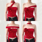 Zingj New Women's Spice Girl Design Sense Three-Dimensional Flowers Wear More Slim And Versatile Back