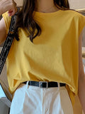 Summer New Sleeveless Vests 2022 Women Solid Color O-Neck Simple Tops All-match Daily Quality's