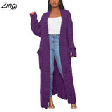 New Winter Warm Sweater Coat Women's cardigans Casual Long Knitted Cardigan Sweater Jacket Loose V-Neck