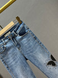 Sequins Jeans Women Bling Bling Spring Autumn Woman High Waist Pencil Denim